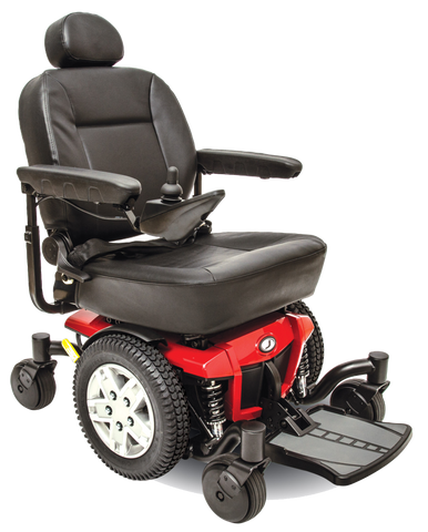 Pride Jazzy 600 ES Full Size Power Wheelchair Red Right